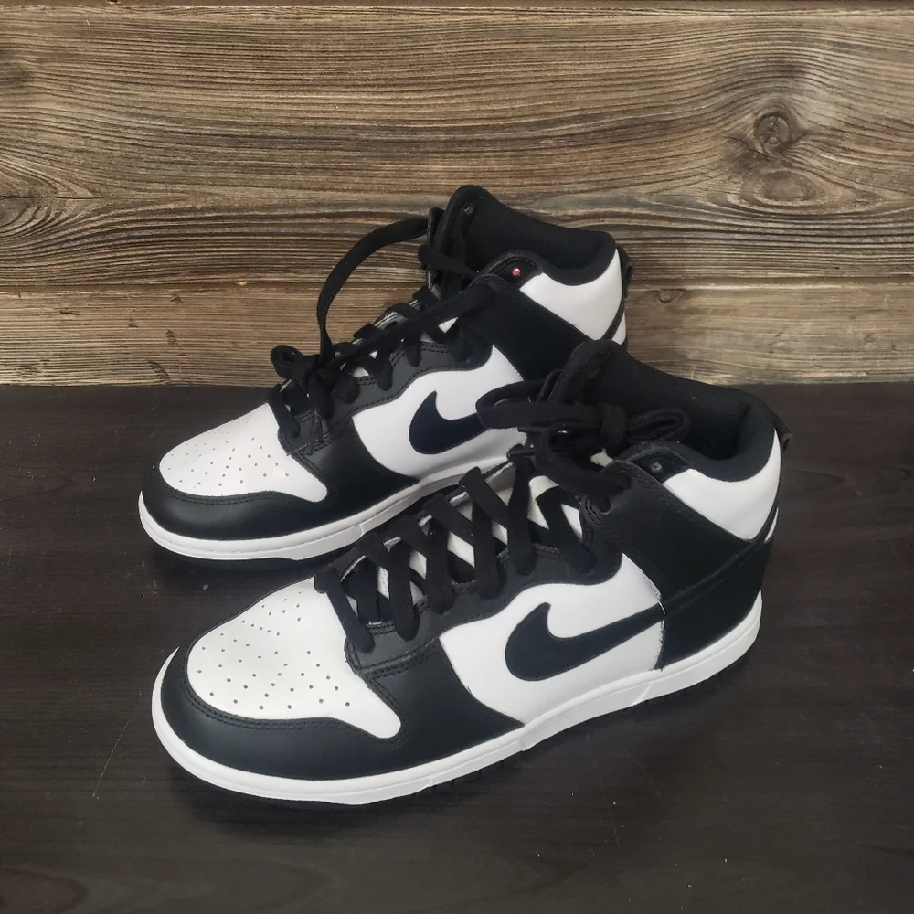New Nike Dunk High Black White Sneakers Size 8 Womens Streetwear Casual Everyday